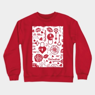 Kitsch Valentine | red and white | love pattern Crewneck Sweatshirt